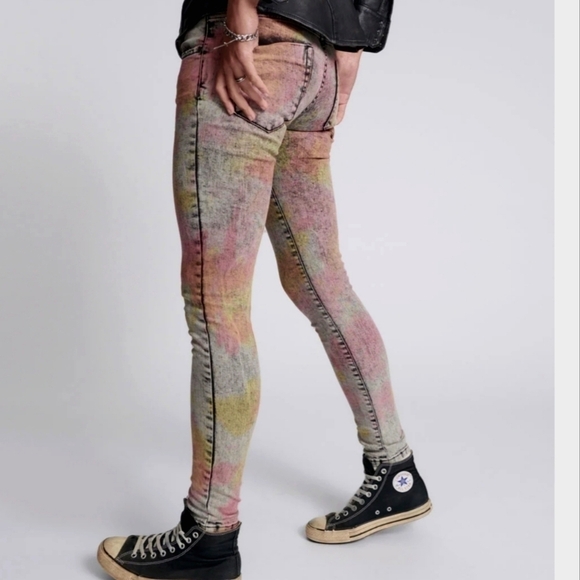 One Teaspoon Multicolor Sunset Acid Skinny Jeans Size 30 - Picture 4 of 8